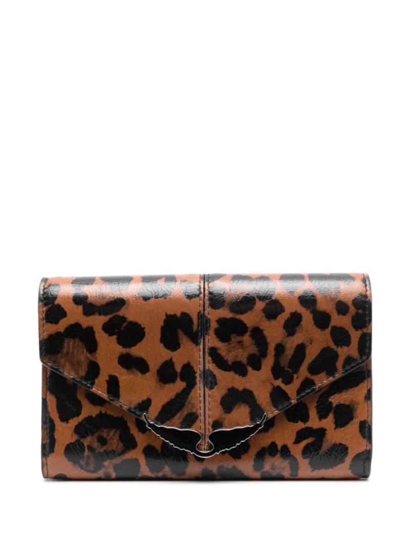 Zadig&Voltaire Borderline leopard-print leather wallet - Brown von Zadig&Voltaire