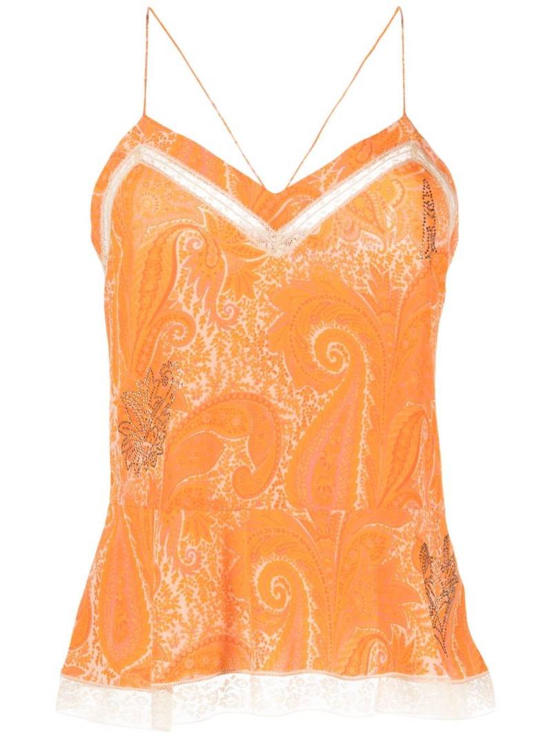 Zadig&Voltaire Carly paisley-print top - Orange von Zadig&Voltaire