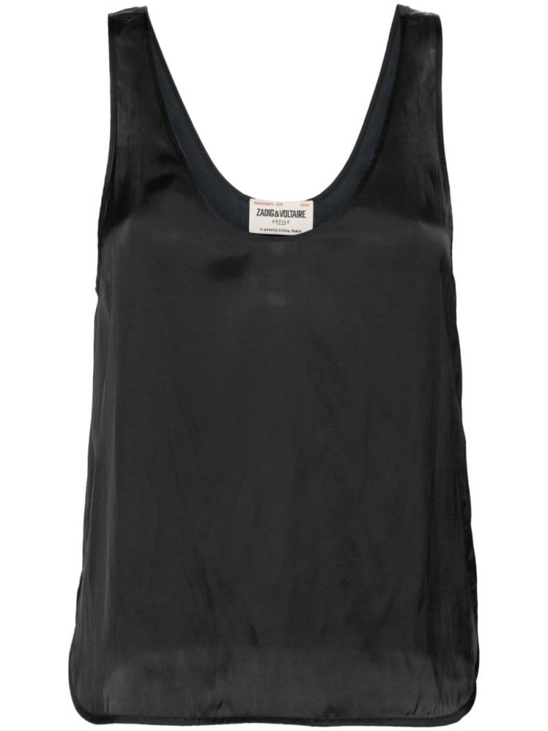 Zadig&Voltaire Carys satin-finish tank top - Black von Zadig&Voltaire