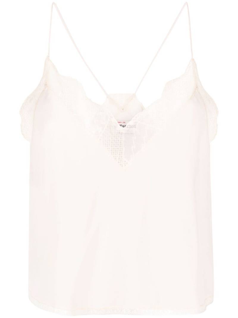 Zadig&Voltaire Christy lace-trim camisole - Neutrals von Zadig&Voltaire