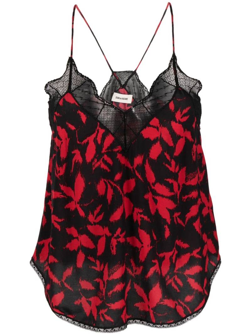 Zadig&Voltaire Christy leaf-print tank top - Black von Zadig&Voltaire