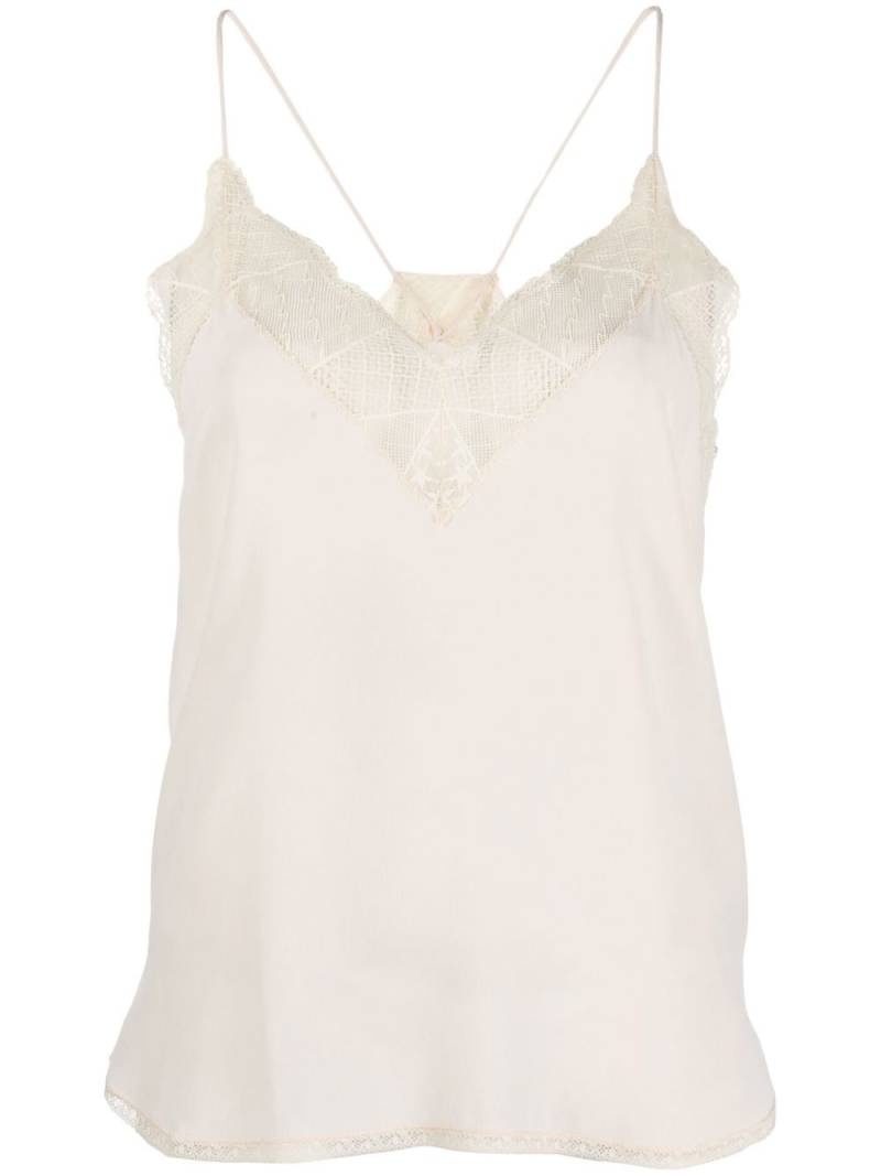 Zadig&Voltaire Christy silk camisole - Neutrals von Zadig&Voltaire