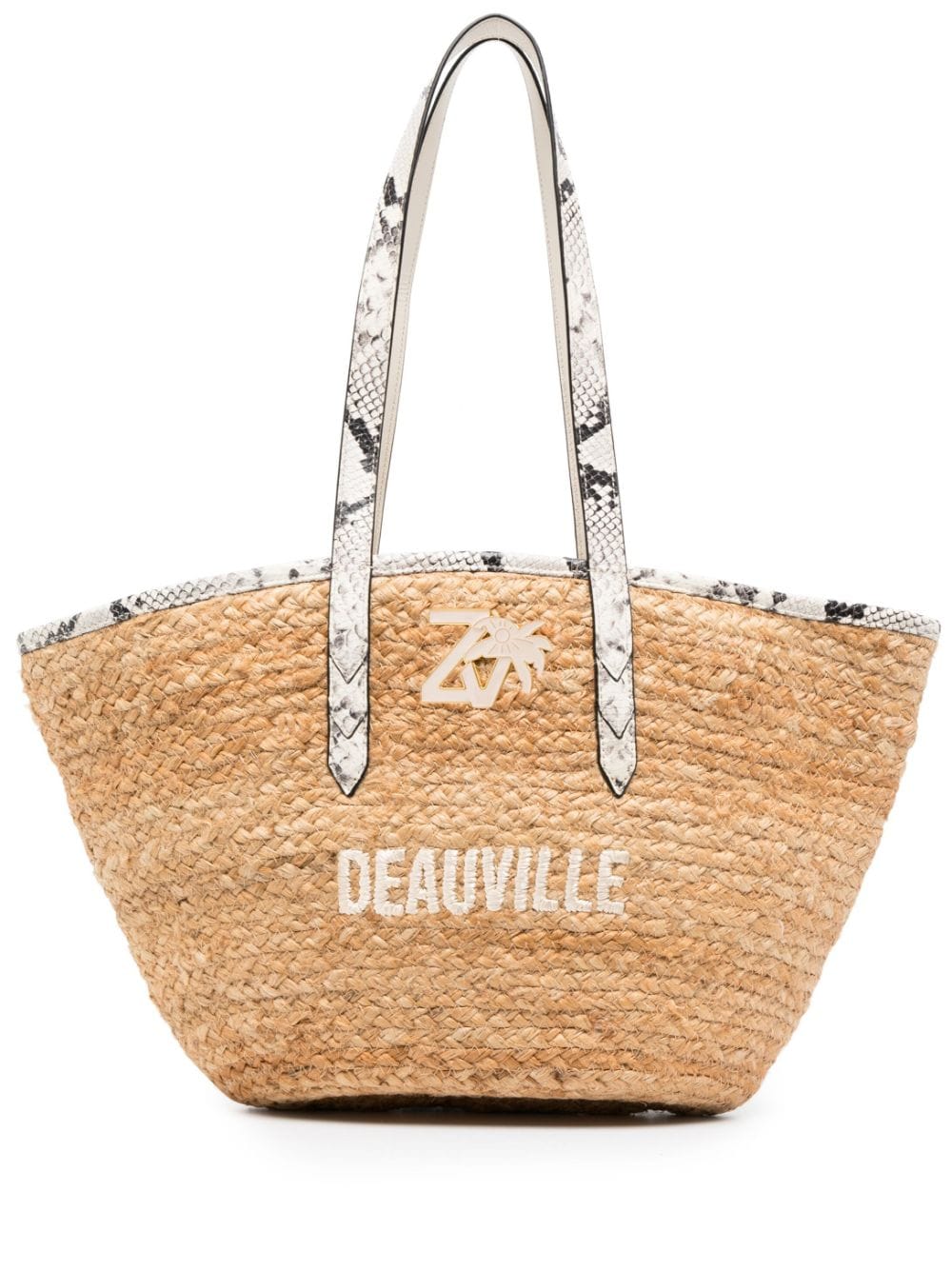 Zadig&Voltaire Deauville woven-wicker beach bag - Neutrals von Zadig&Voltaire