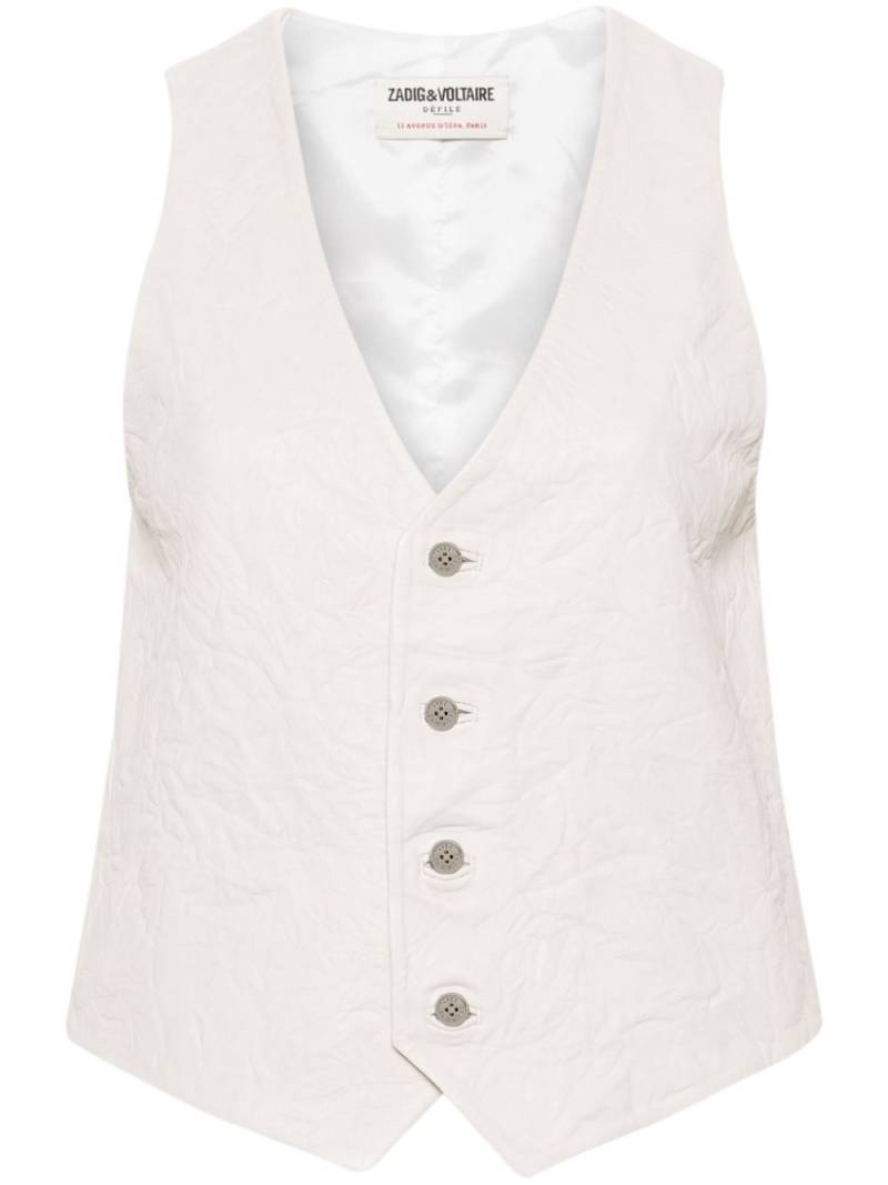 Zadig&Voltaire Emilie crinkled leather waistcoat - Neutrals von Zadig&Voltaire