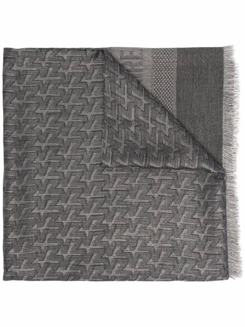 Zadig&Voltaire Glenn jacquard-logo lurex scarf - Grey von Zadig&Voltaire