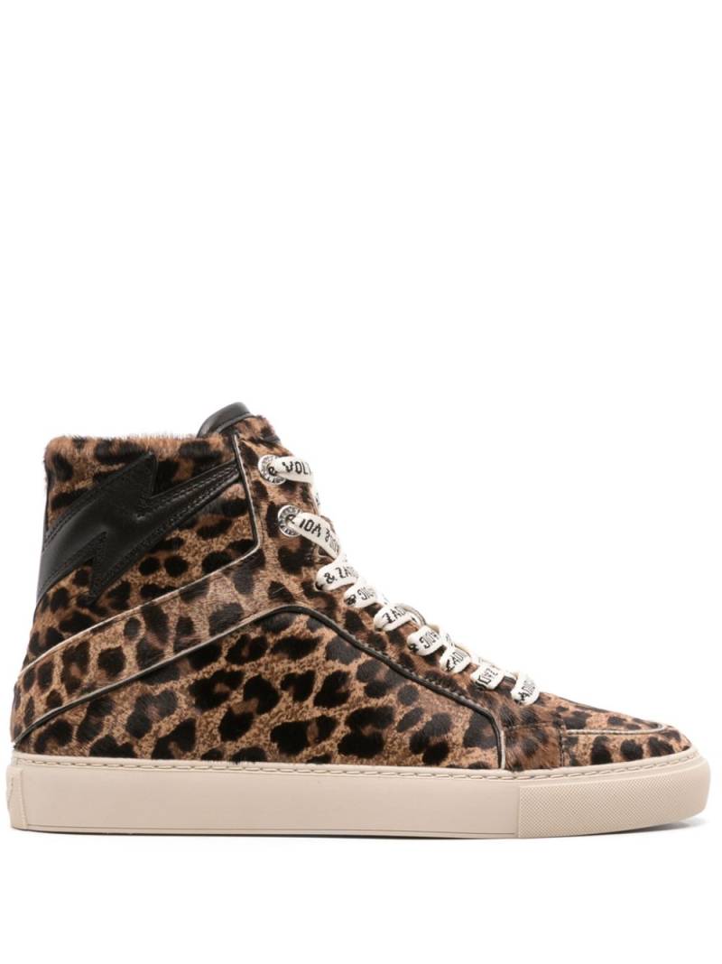 Zadig&Voltaire High Flash leopard-print high-top sneakers - Brown von Zadig&Voltaire