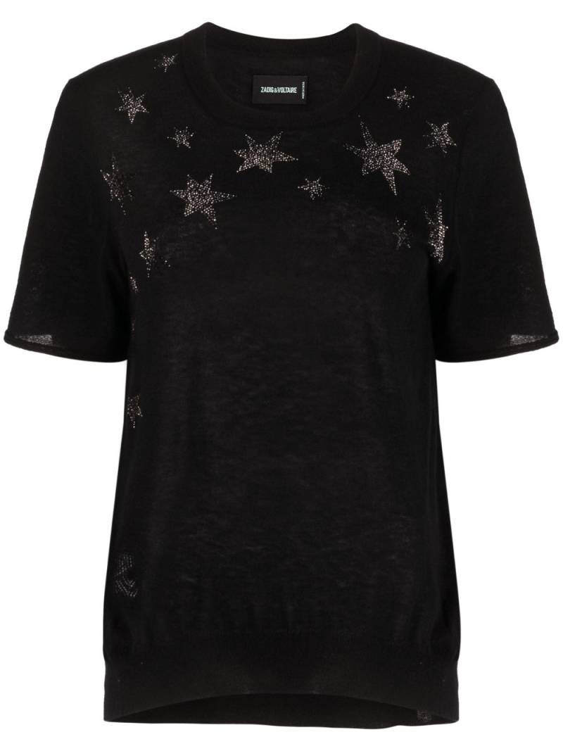 Zadig&Voltaire Ida Stars rhinestone-embellished knitted top - Black von Zadig&Voltaire