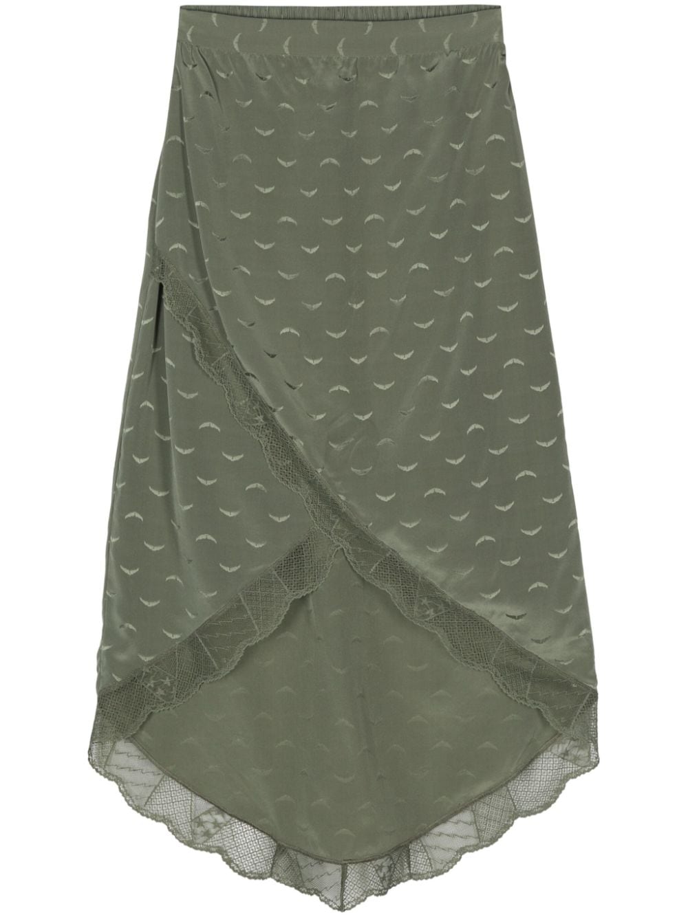 Zadig&Voltaire Jeudie logo-print midi skirt - Green von Zadig&Voltaire