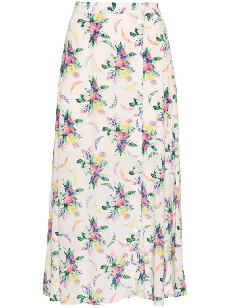 Zadig&Voltaire June floral-print midi skirt - Neutrals von Zadig&Voltaire