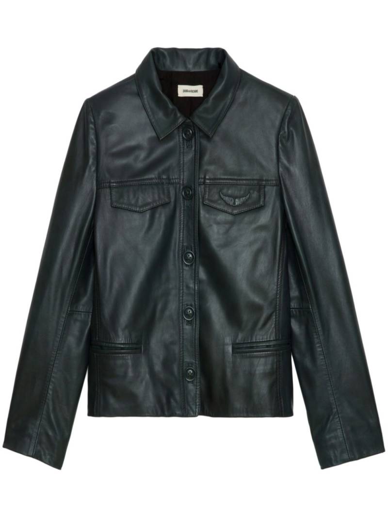 Zadig&Voltaire Liam leather jacket - Green von Zadig&Voltaire