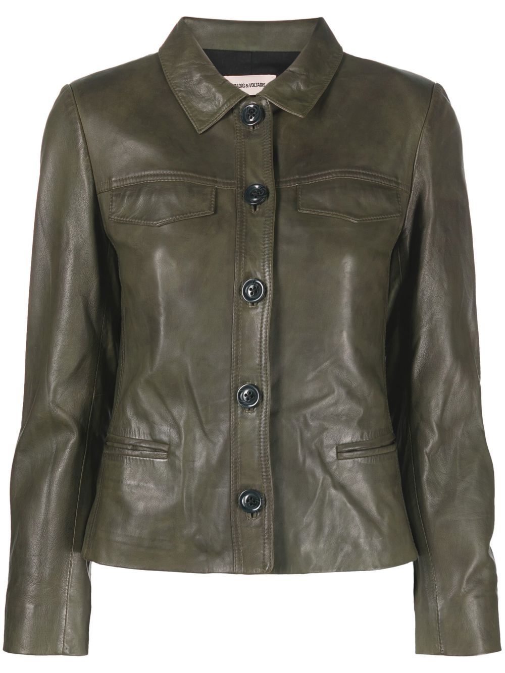 Zadig&Voltaire Liam leather shirt jacket - Green von Zadig&Voltaire