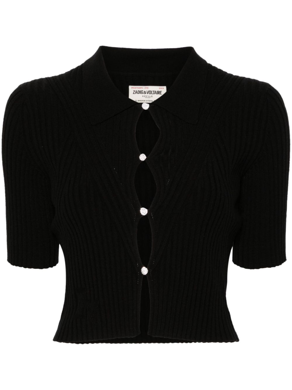 Zadig&Voltaire Lyam short-sleeve ribbed cardigan - Black von Zadig&Voltaire