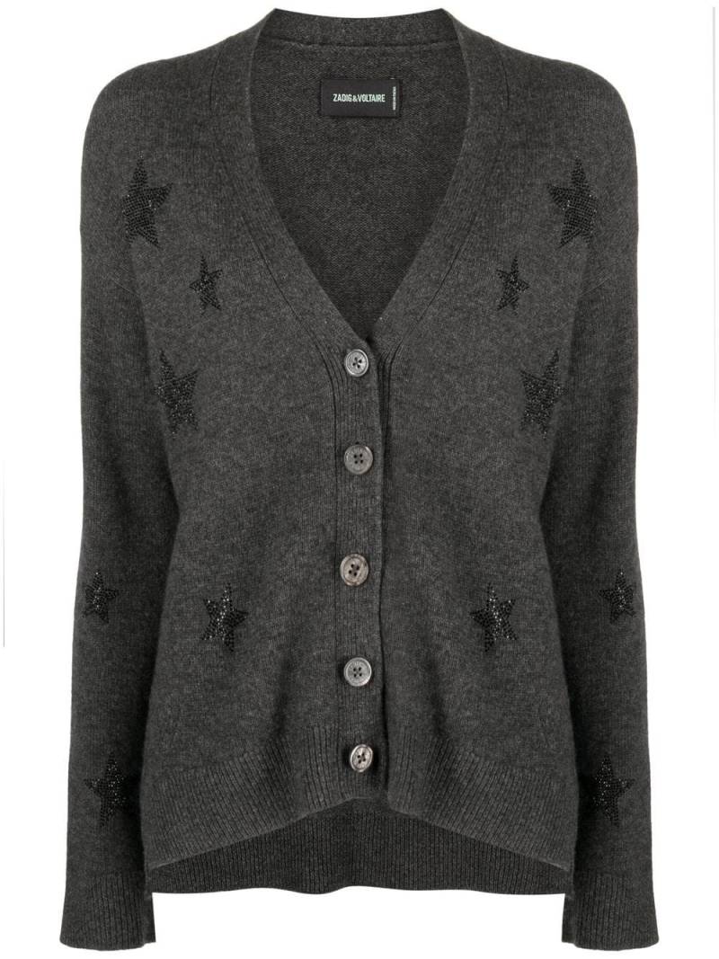 Zadig&Voltaire Mirka star-motif cardigan - Grey von Zadig&Voltaire