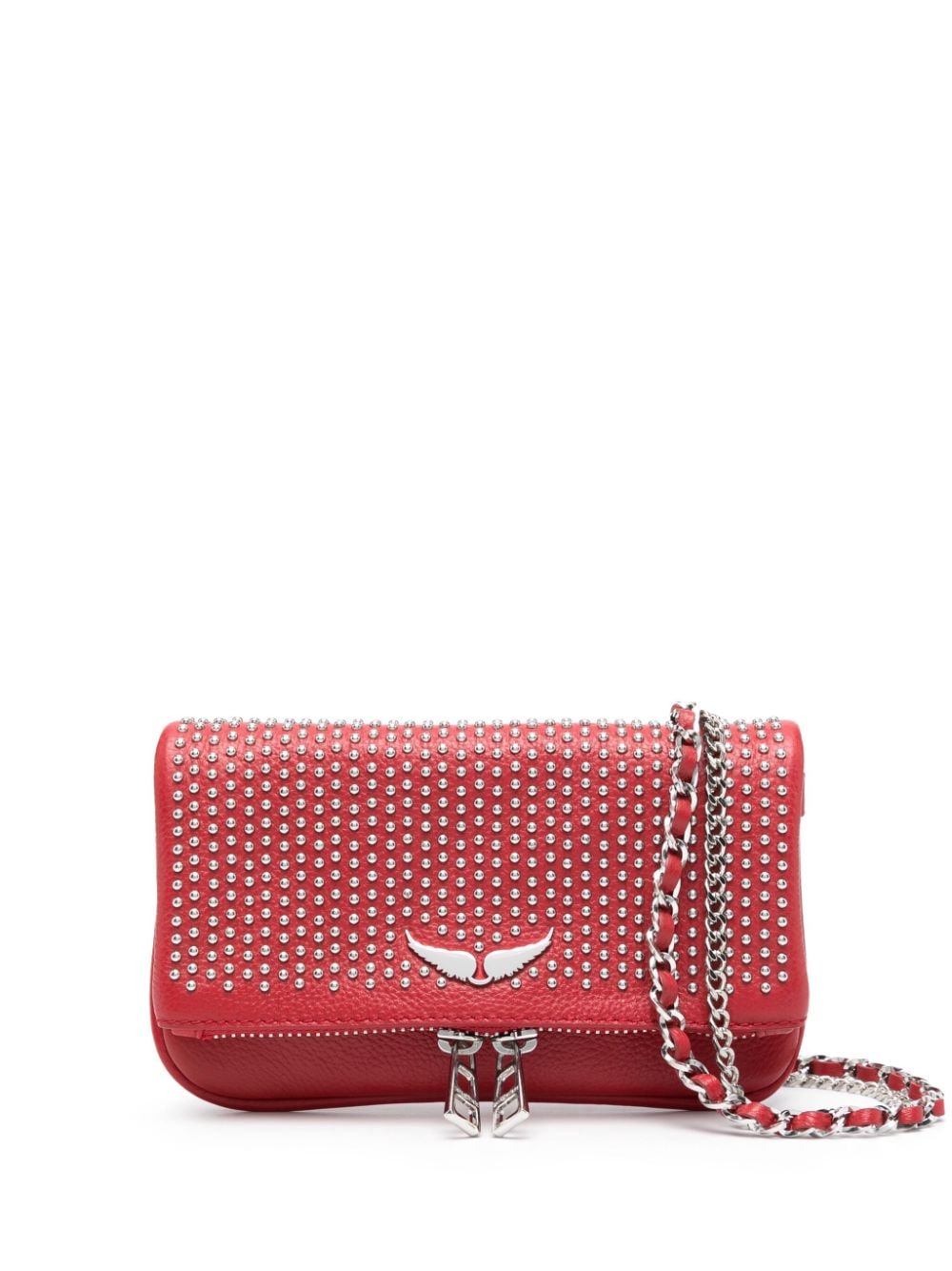 Zadig&Voltaire Rock Nano leather clutch bag - Red von Zadig&Voltaire