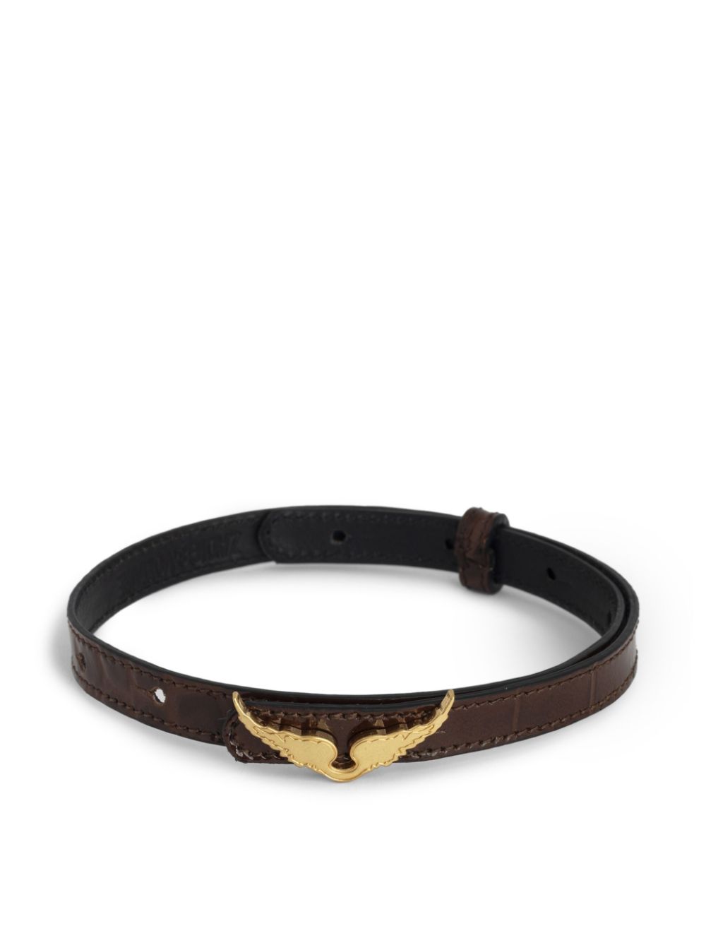 Zadig&Voltaire Rock croco leather bracelet - Brown von Zadig&Voltaire