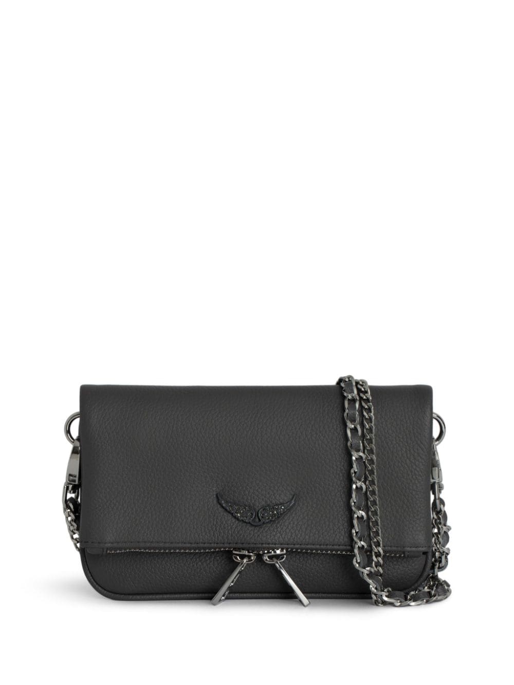 Zadig&Voltaire Rock leather clutch bag - Black von Zadig&Voltaire