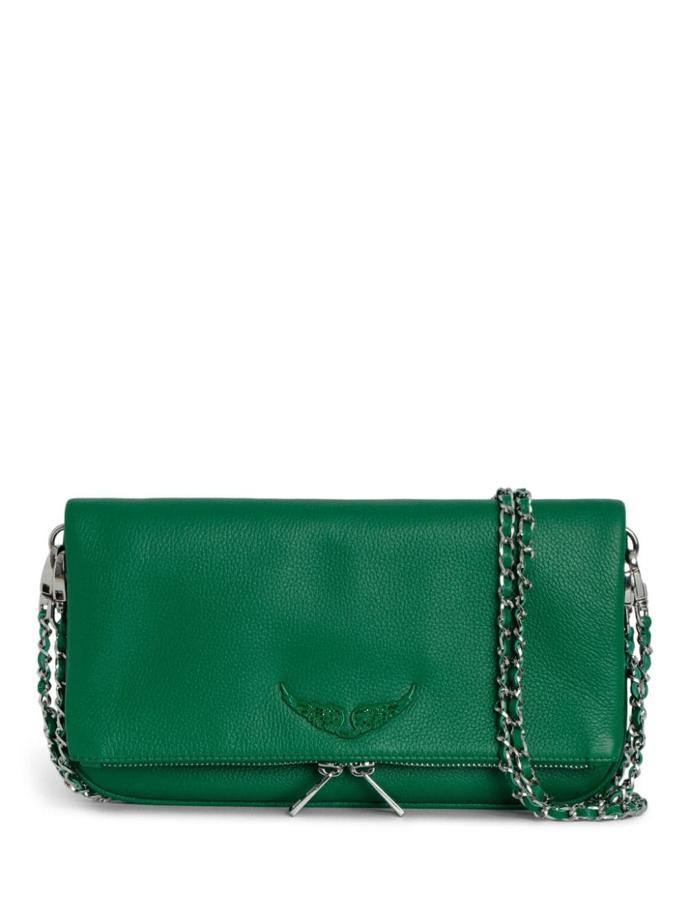 Zadig&Voltaire Rock leather clutch bag - Green von Zadig&Voltaire