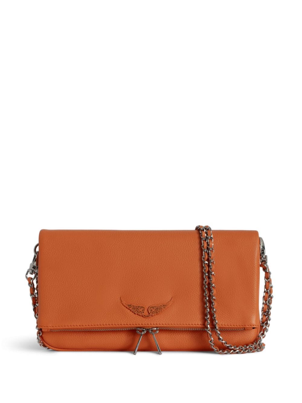 Zadig&Voltaire Rock leather clutch bag - Orange von Zadig&Voltaire