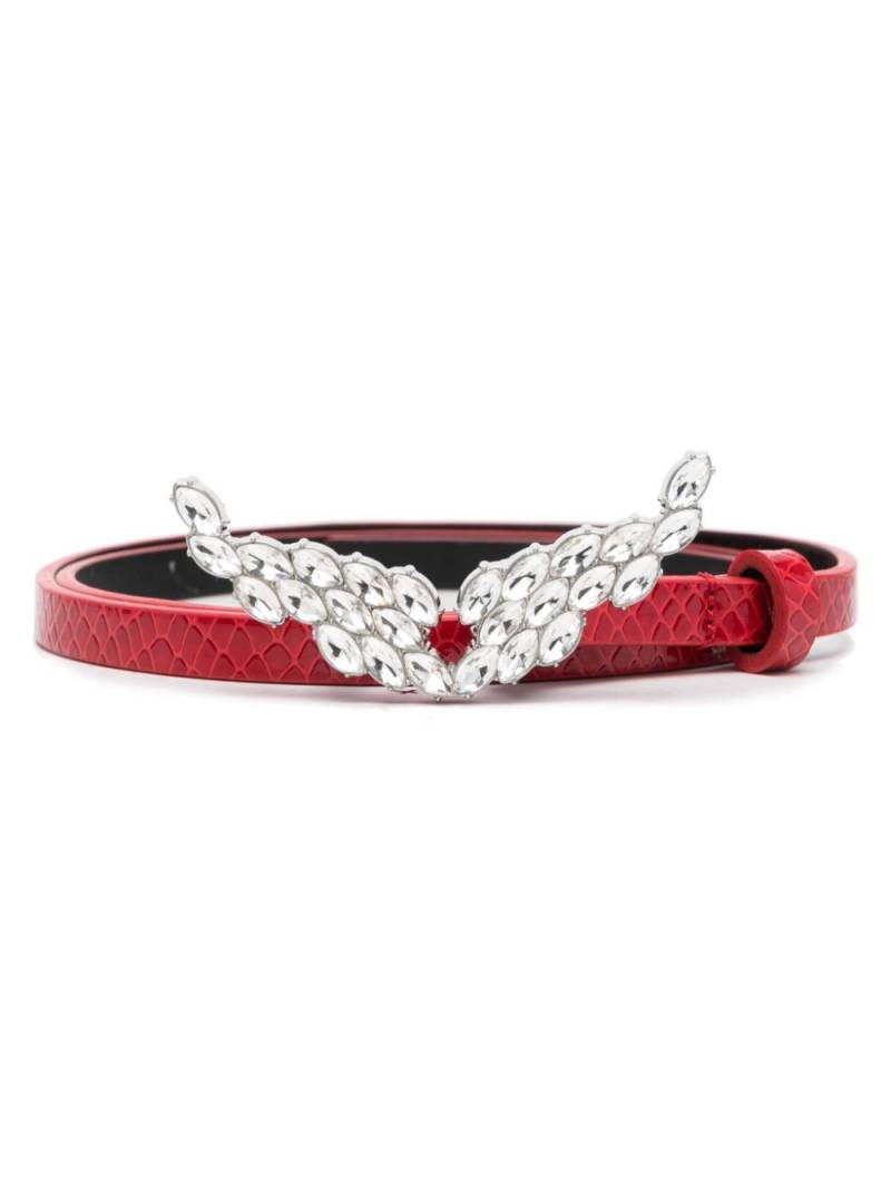 Zadig&Voltaire Rock wings-buckle leather belt - Red von Zadig&Voltaire