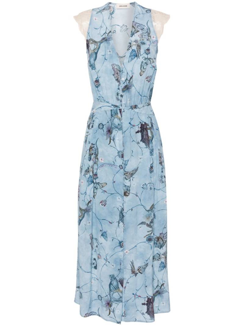 Zadig&Voltaire Rolanys silk midi dress - Blue von Zadig&Voltaire