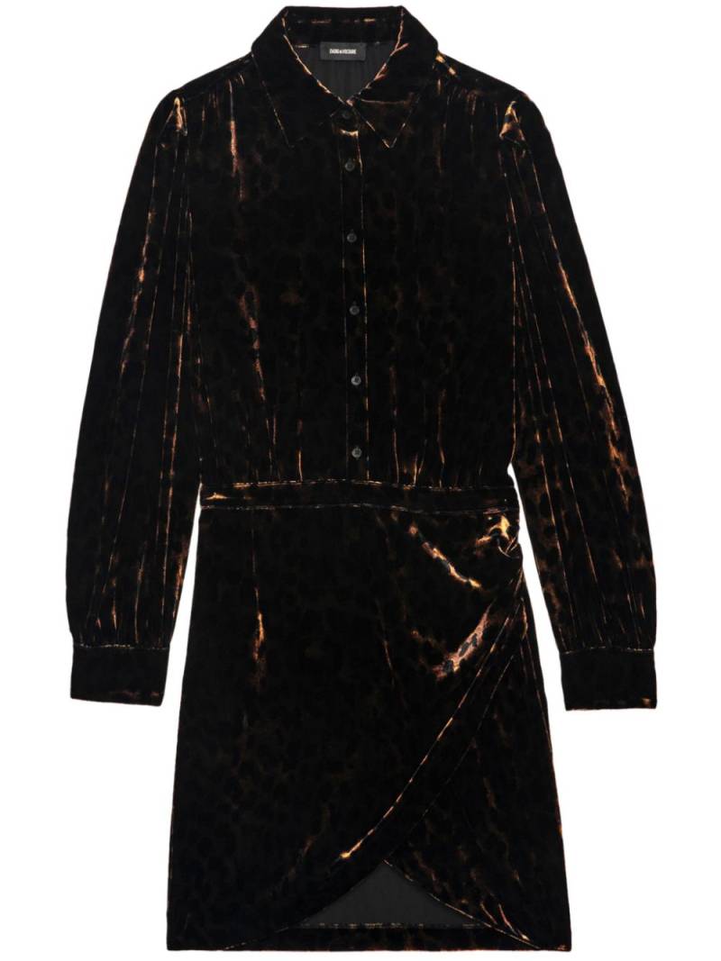 Zadig&Voltaire Rulipe velvet shirt dress - Black von Zadig&Voltaire