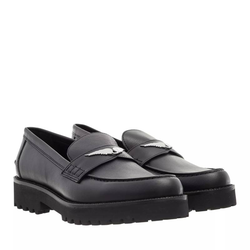 Zadig & Voltaire Loafer - Joeacassin Semy-Shiny Calfskin - Gr. 37 (EU) - in Schwarz - für Damen von Zadig & Voltaire