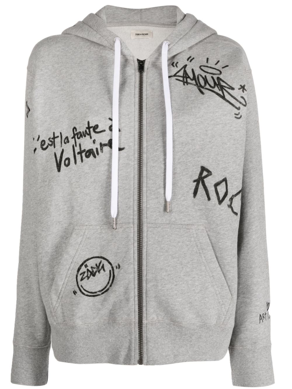 Zadig&Voltaire Spencer Manifesto Tag organic cotton hoodie - Grey von Zadig&Voltaire