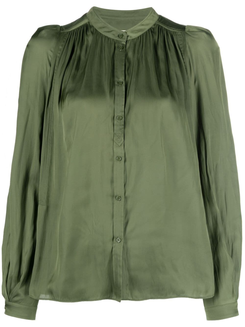 Zadig&Voltaire Tchin satin-finish ruched-detailed shirt - Green von Zadig&Voltaire