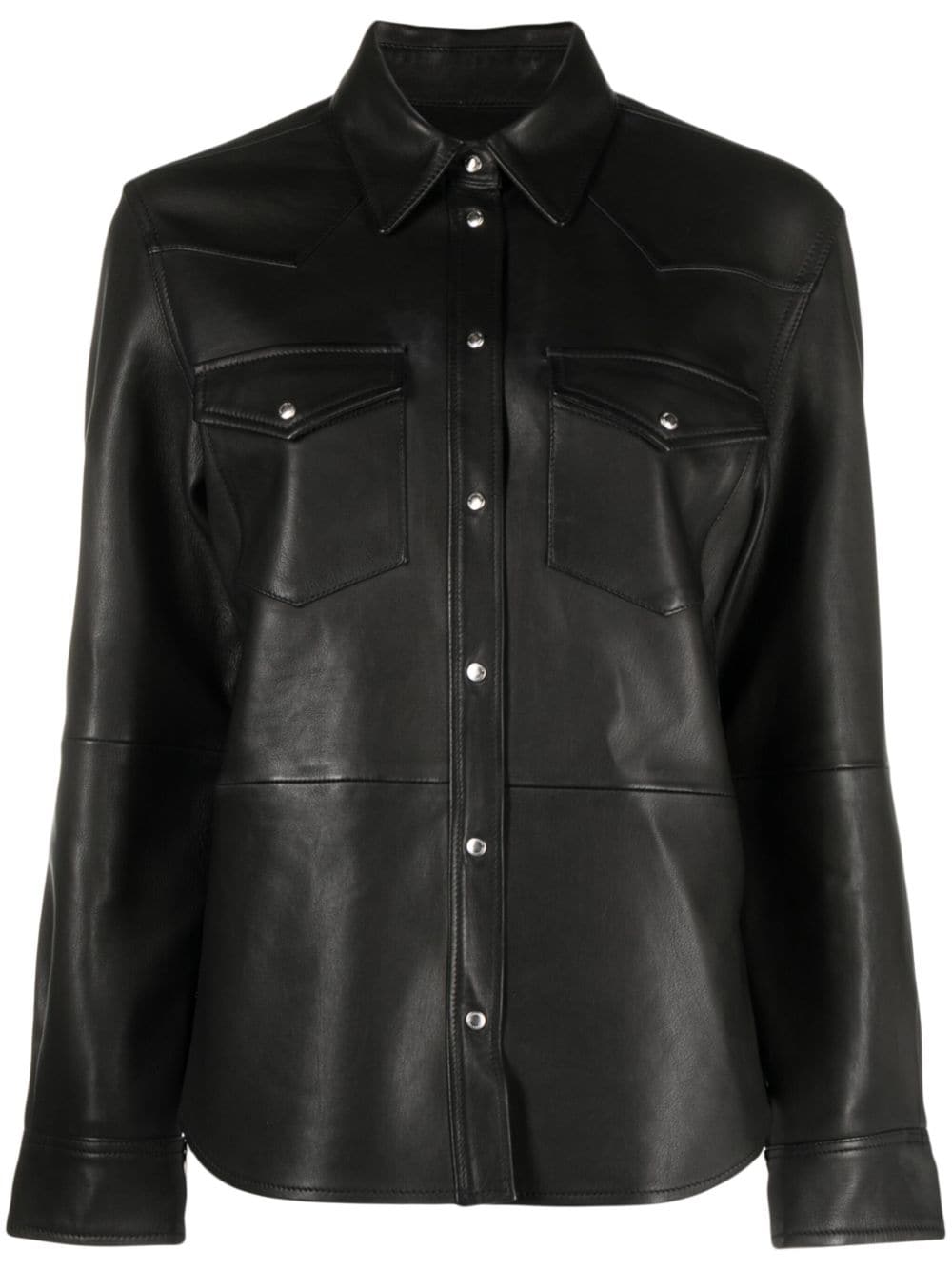 Zadig&Voltaire Thelma press-stud leather shirt - Black von Zadig&Voltaire