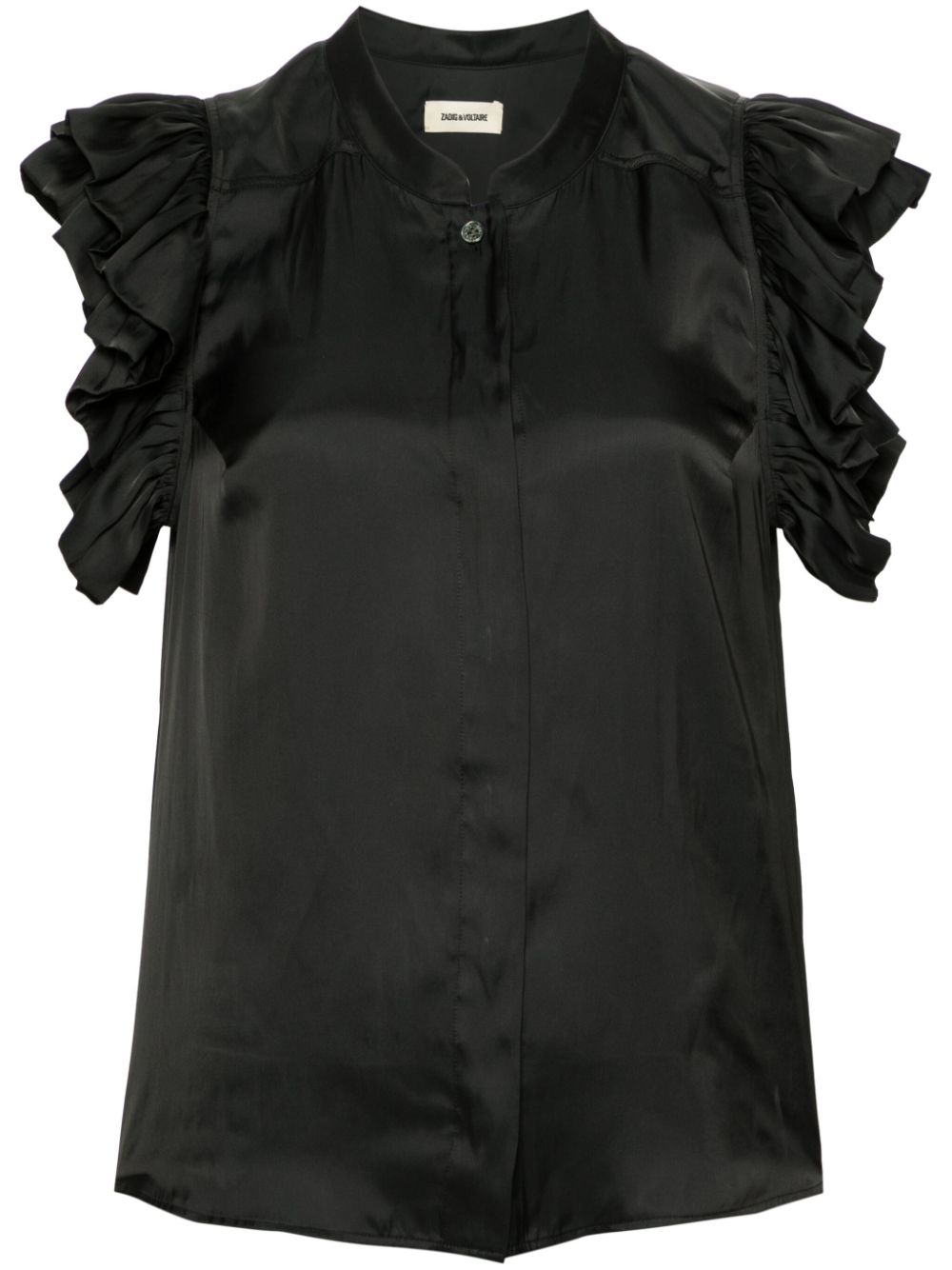 Zadig&Voltaire Tiza ruffled satin blouse - Black von Zadig&Voltaire