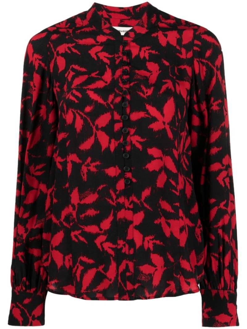 Zadig&Voltaire Twina leaf-print long-sleeve shirt - Black von Zadig&Voltaire