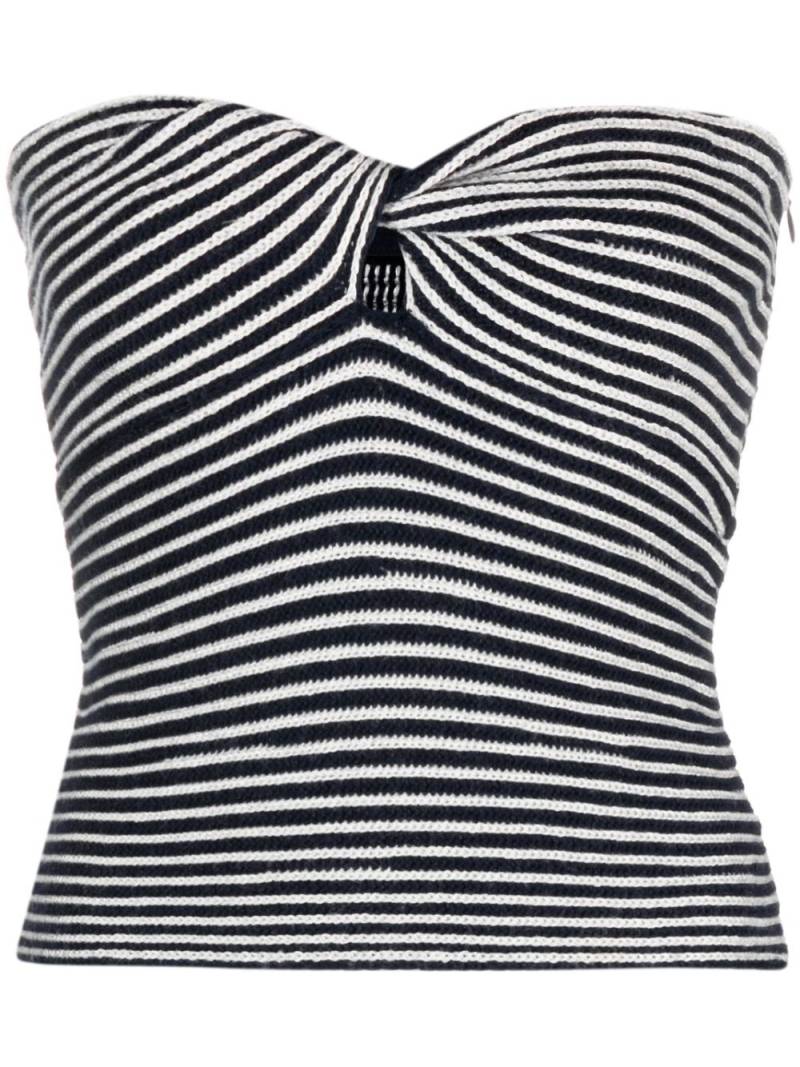 Zadig&Voltaire Twista striped crochet-knit wool top - White von Zadig&Voltaire