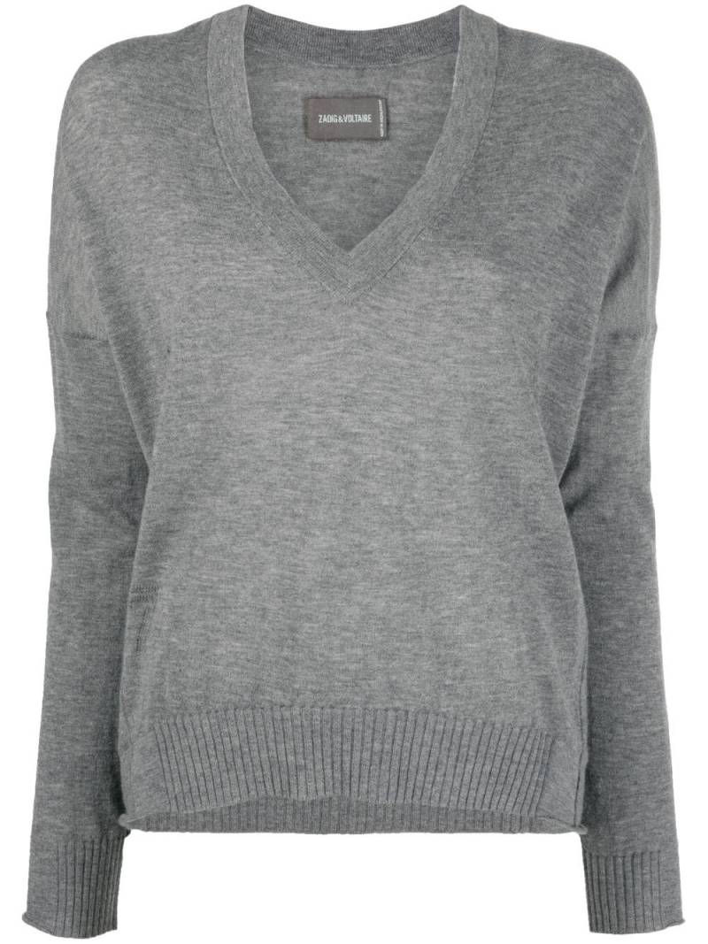 Zadig&Voltaire V-neck cashmere sweater - Grey von Zadig&Voltaire