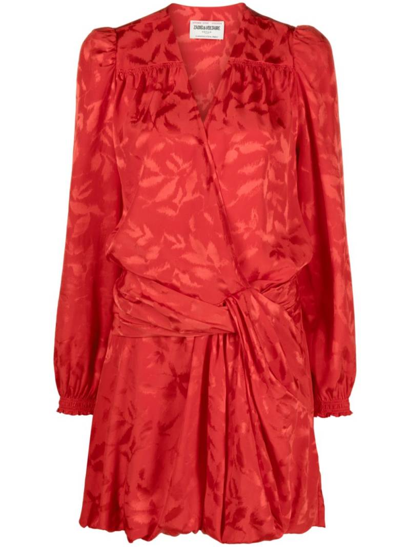 Zadig&Voltaire floral-jacquard wrap minidress - Red von Zadig&Voltaire