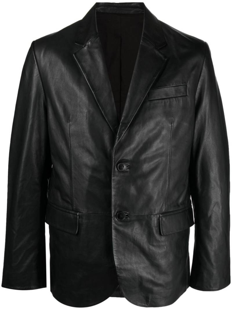 Zadig&Voltaire Valfried single-breasted leather blazer - Black von Zadig&Voltaire