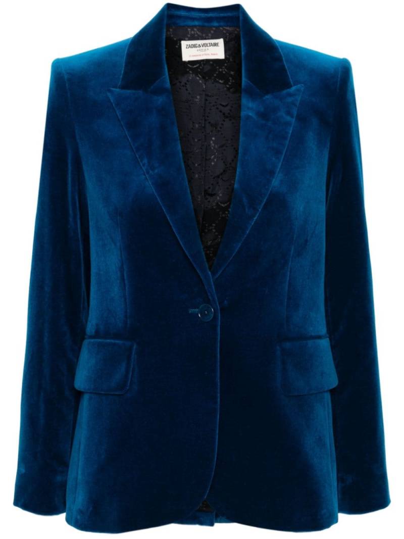 Zadig&Voltaire Vavy velvet blazer - Blue von Zadig&Voltaire