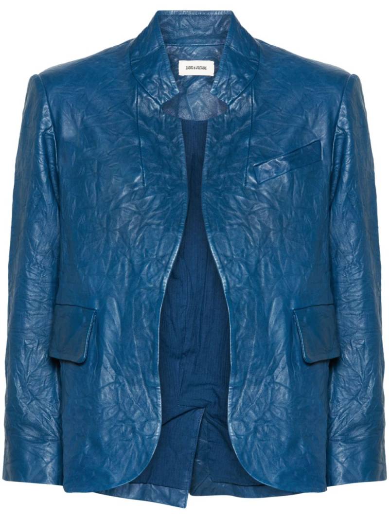 Zadig&Voltaire Verys crinkled leather blazer - Blue von Zadig&Voltaire