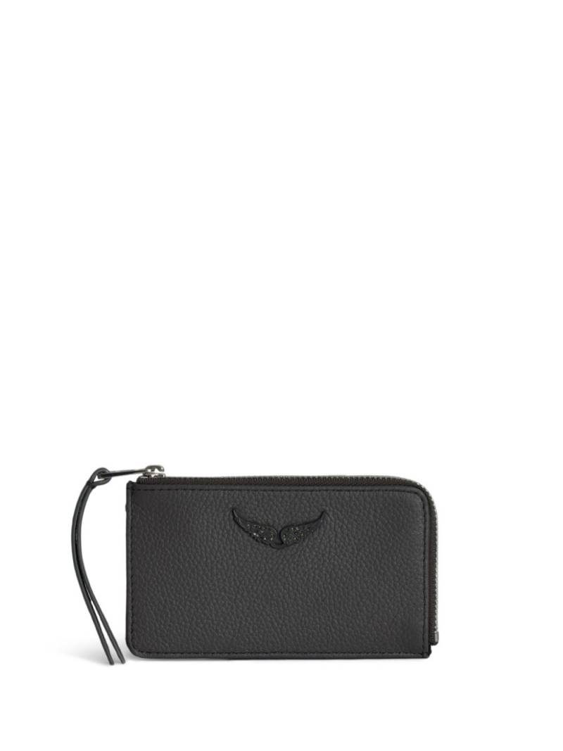 Zadig&Voltaire Wings-plaque leather cardholder - Black von Zadig&Voltaire