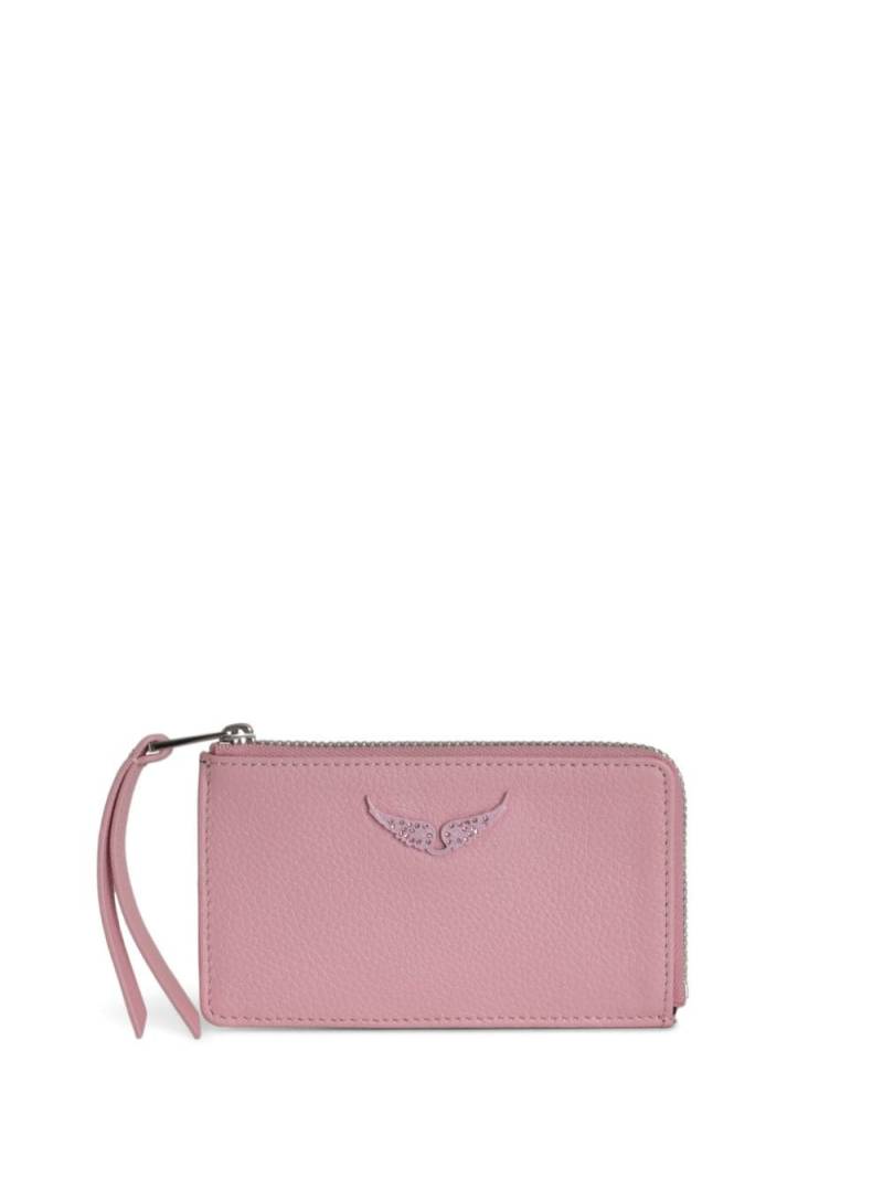 Zadig&Voltaire Wings-plaque leather cardholder - Pink von Zadig&Voltaire