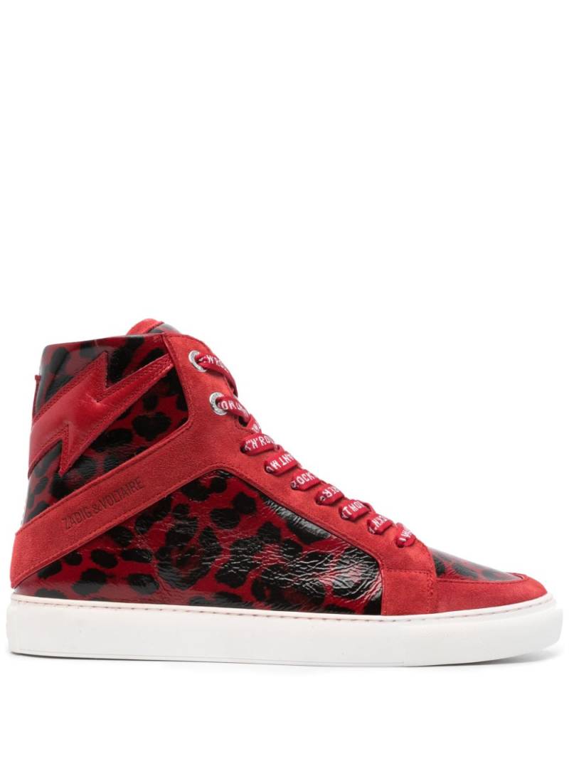 Zadig&Voltaire ZV1747 High Flash panelled sneakers - Red von Zadig&Voltaire