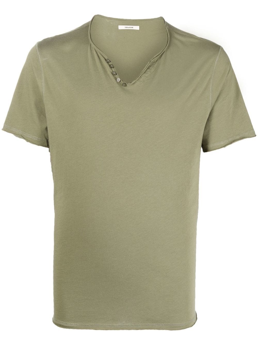 Zadig&Voltaire button-detail cotton T-shirt - Green von Zadig&Voltaire