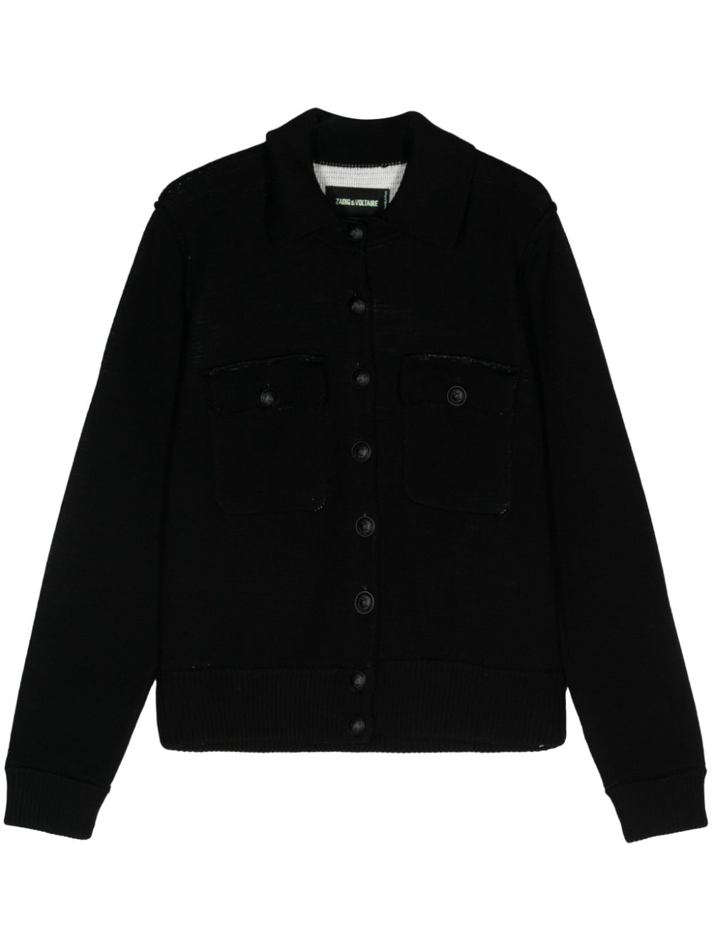 Zadig&Voltaire buttoned fine-ribbed cardigan - Black von Zadig&Voltaire