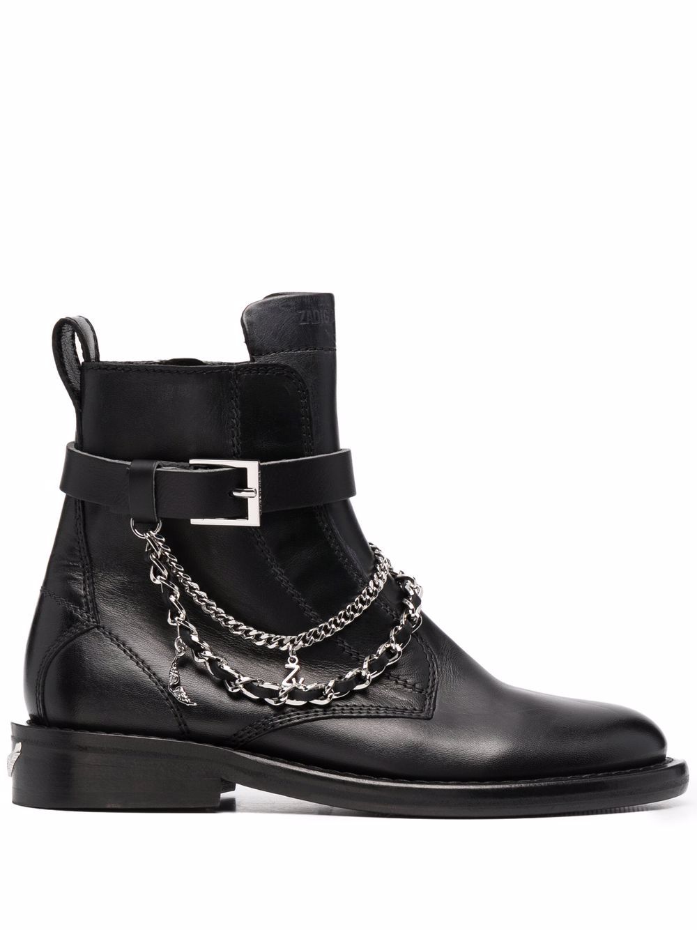 Zadig&Voltaire chain-detail leather boots - Black von Zadig&Voltaire