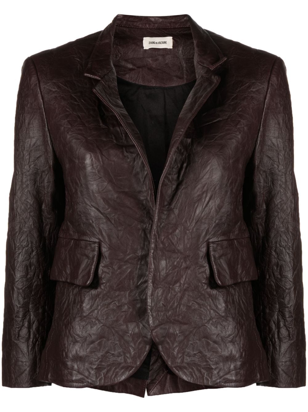 Zadig&Voltaire Verys crinkled-leather blazer - Brown von Zadig&Voltaire
