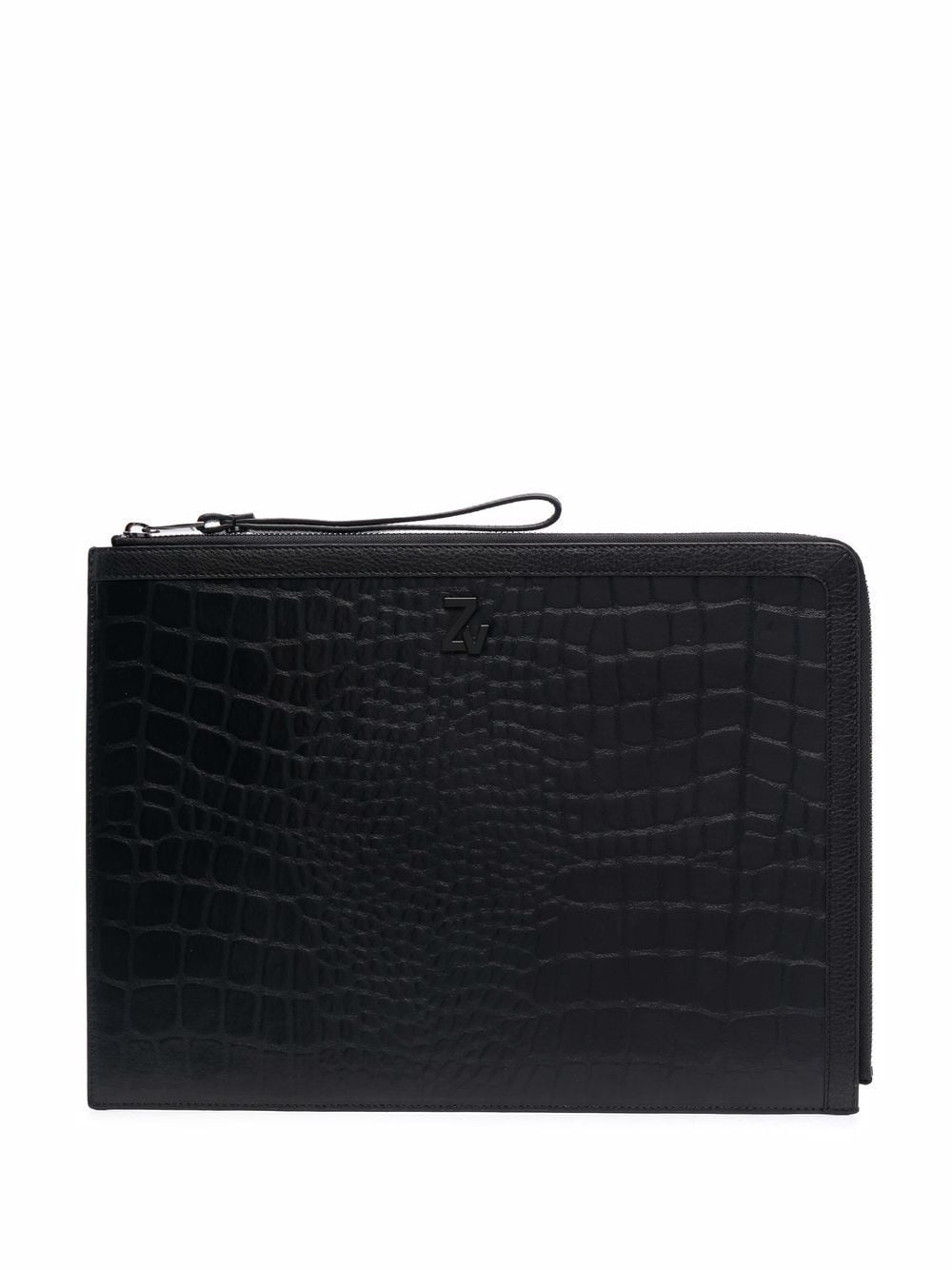 Zadig&Voltaire crocodile-effect leather clutch bag - Black von Zadig&Voltaire