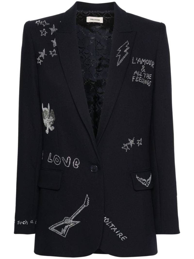 Zadig&Voltaire crystal-embellished blazer - Blue von Zadig&Voltaire