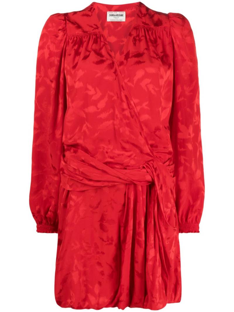 Zadig&Voltaire floral-jacquard wrap minidress - Red von Zadig&Voltaire