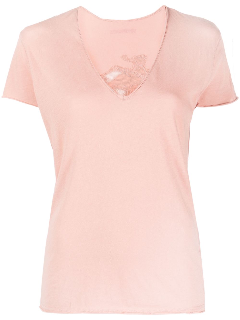 Zadig&Voltaire floral-lace organic-cotton T-shirt - Pink von Zadig&Voltaire