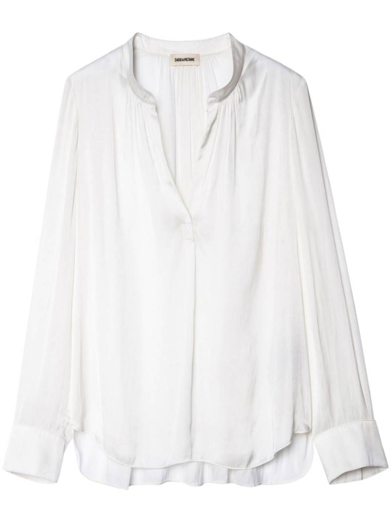 Zadig&Voltaire gathered-detail satin-weave blouse - White von Zadig&Voltaire