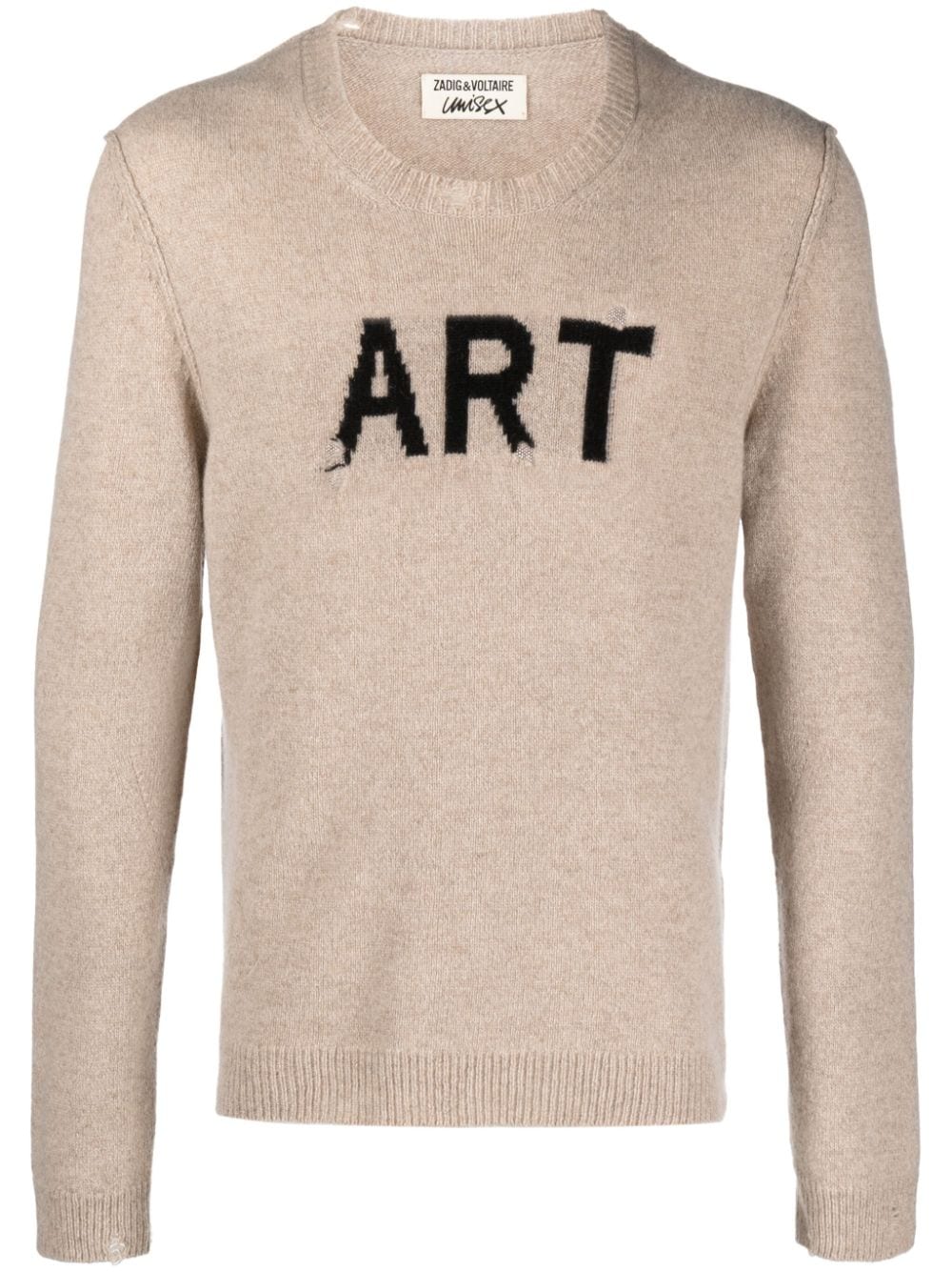 Zadig&Voltaire intarsia-knit ripped jumper - Neutrals von Zadig&Voltaire